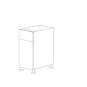 Dark Wood 18" Base Cabinet 1 Door & 1 Drawer - RTA thumbnail