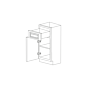 Glossy Gray 18" Base Cabinet 1 Door & 1 Drawer - RTA thumbnail