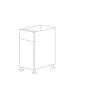 Dark Wood 21" Base Cabinet 1 Door & 1 Drawer - RTA thumbnail