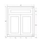 Snow White Inset Shaker 27" Base Cabinet- RTA thumbnail