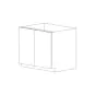 Matte Black 36" Base Cabinet - 2 Doors - Assembled thumbnail