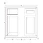 Snow White Inset Shaker 42" Blind Corner Base Cabinet - RTA thumbnail