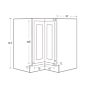 Vintage White Inset 33" Lazy Susan Corner Base Cabinet - RTA thumbnail