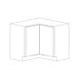 Chic Charcoal Flat Panel 36" Base Lazy Susan Cabinet - Assembled thumbnail