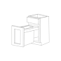 Piano Paint White Gloss 15" Base Trash Basket Cabinet - RTA thumbnail