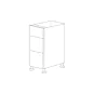 Pale Pine 12" Drawer Base Cabinet 3 Drawers - RTA thumbnail