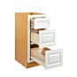 Vintage White Inset 12" Three Drawer Base Cabinet - RTA thumbnail