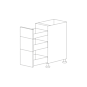 Glossy White 12" Drawer Base Cabinet 3 Drawers - RTA thumbnail