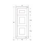Dark Blue Inset Shaker 12" Three Drawer Base Cabinet - RTA thumbnail
