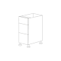 Pure White Flat Panel 15" Three Drawer Base Cabinet - Assembled thumbnail