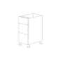 Glossy Gray 15" Drawer Base Vanity 3 Drawers - RTA thumbnail