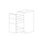 Piano Paint White Gloss 15" Three Drawer Base Cabinet - RTA thumbnail