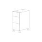 Chic Charcoal Flat Panel 18" Three Drawer Base Cabinet - RTA thumbnail