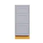 Dark Blue Inset Shaker 18" Three Drawer Base Cabinet - RTA thumbnail