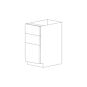 Piano Paint White Gloss 18" Three Drawer base Cabinet - RTA thumbnail