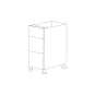 Glossy White 18" Drawer Base Cabinet 3 Drawers - RTA thumbnail