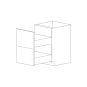 Off White Flat Panel 21" Two Drawer Base Cabinet - Assembled thumbnail