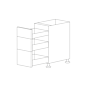 Glossy Gray 21" Drawer Base Cabinet 3 Drawers - RTA thumbnail