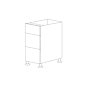 Charcoal Gray Flat Panel 24" Three Drawer Base Cabinet - Assembled thumbnail