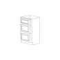 Driftwood Grey 24" Three Drawer Base Cabinet - RTA thumbnail