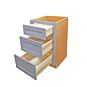 Dark Blue Inset Shaker 24" Three Drawer Base Cabinet - RTA thumbnail