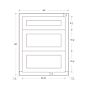 Dark Blue Inset Shaker 24" Three Drawer Base Cabinet - RTA thumbnail