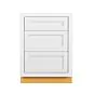 Snow White Inset Shaker 27" Three Drawer Base Cabinet - RTA thumbnail