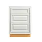 Vintage White Inset 27" Three Drawer Base Cabinet - RTA thumbnail