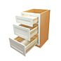 Snow White Inset Shaker 27" Three Drawer Base Cabinet - RTA thumbnail