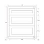 Dark Blue Inset Shaker 27" Three Drawer Base Cabinet - RTA thumbnail