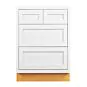 Ivory Antique White 30" Drawer Base Cabinet - 3 Drawers - RTA thumbnail