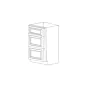 Orlando Ginger Square 30" Drawer Base Cabinet - 3 Drawers - RTA thumbnail
