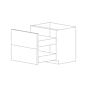 Pure White Flat Panel 36" Two Drawer Base Cabinet - Assembled thumbnail