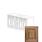 Catalina Coffee Square 60" Double Sinks Base Vanity With Center Drawers - RTA thumbnail