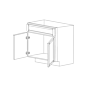 Lacquer White 30" Sink Base Vanity 2 Doors 1 False - RTA thumbnail