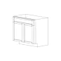 Lacquer White 36" Sink Base Vanity 2 Doors 1 False - RTA thumbnail