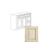 Ivory Antique White 36" Sink Base Vanity With 3 Drawers On Right - RTA thumbnail
