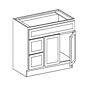 Irvine White Shaker 42" Vanity Cabinet with Drawers on Left - Assembled thumbnail