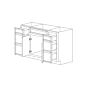 Aspen White Shaker 48" Sink Base Vanity With Two Side Drawers - RTA thumbnail