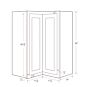 Snow White Inset Shaker 27x30 Bi-Fold Corner Wall Cabinet - RTA thumbnail