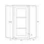 Vintage White Inset 27x30 Wall Diagonal Corner Cabinet - RTA thumbnail