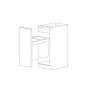 Bella 18" Double Trash Can Cabinet - Full Height Door - White Melamine Box - RTA thumbnail