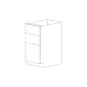 Lucca 18" Three Drawer Base Cabinet - White Melamine Box - RTA thumbnail