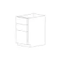 Bella 21" Three Drawer Base Cabinet - White Melamine Box - RTA thumbnail