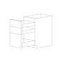 Bella 21" Three Drawer Base Cabinet - White Melamine Box - RTA thumbnail