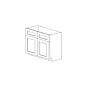 Lunar Slim White Shaker 36" Base Cabinet - RTA thumbnail