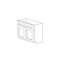 Lunar Slim Oak Shaker 36" Sink Base Cabinet - Full Height Door - RTA thumbnail