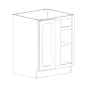 Light Grey Double Shaker 36/39 Base Blind Corner Cabinet - RTA thumbnail