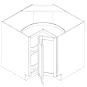 Navy Blue Shaker 33" Lazy Susan Base Cabinet - RTA thumbnail