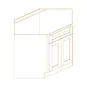 White Double Shaker 42" Corner Sink Base Cabinet - RTA thumbnail